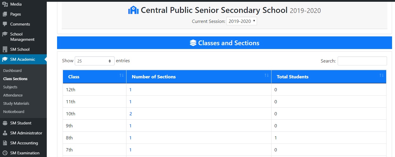 Add Class Sections