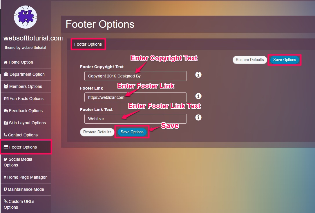 Footer-option