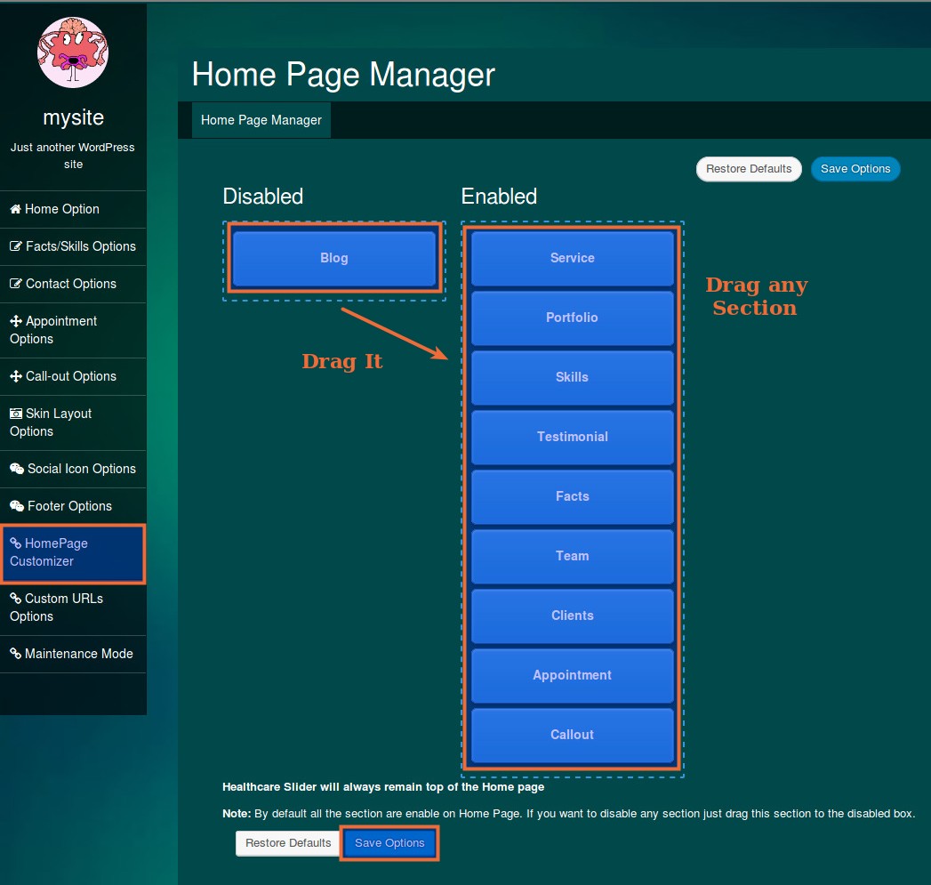 home page manager