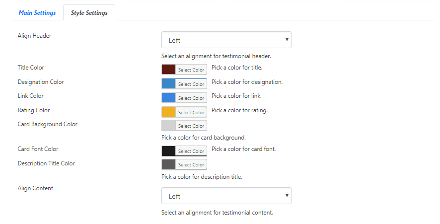 Layout 3 Style Settings