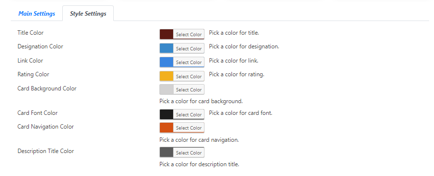 Layout 7 Style Settings