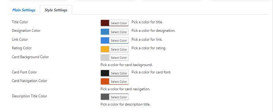 Layout 8 Style Settings